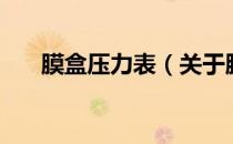 膜盒压力表（关于膜盒压力表的介绍）