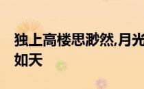 独上高楼思渺然,月光如水水如天 月光如水水如天