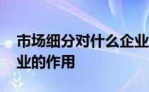 市场细分对什么企业尤为重要 市场细分对企业的作用