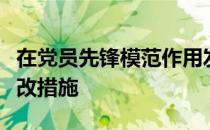 在党员先锋模范作用发挥方面存在的问题及整改措施