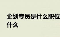 企划专员是什么职位 企划专员的主要职责是什么