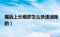 嘴唇上长疱疹怎么快速消除（嘴唇上长疱疹是什么原因引起的）