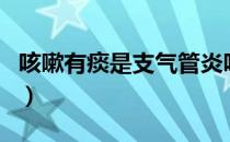 咳嗽有痰是支气管炎吗（支气管炎咳嗽有痰吗）