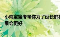 小鸡宝宝考考你为了延长鲜花的保鲜期，剪花枝时怎么做效果会更好