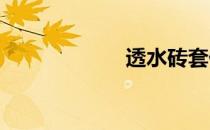 透水砖套什么定额
