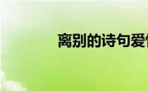 离别的诗句爱情 离别的诗句