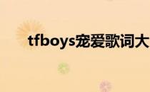tfboys宠爱歌词大全 宠爱歌词王俊凯