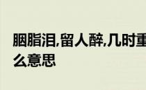 胭脂泪,留人醉,几时重,自是人生长恨水长东什么意思