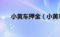 小黄车押金（小黄车app押金怎么退）