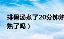 排骨汤煮了20分钟熟了吗（排骨煮了20分钟熟了吗）