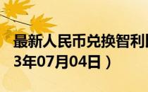 最新人民币兑换智利比索汇率汇价查询（2023年07月04日）