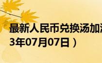 最新人民币兑换汤加潘加汇率汇价查询（2023年07月07日）