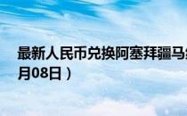 最新人民币兑换阿塞拜疆马纳特汇率汇价查询（2023年07月08日）