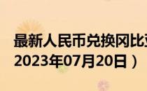 最新人民币兑换冈比亚达拉西汇率汇价查询（2023年07月20日）