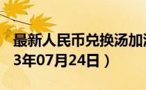 最新人民币兑换汤加潘加汇率汇价查询（2023年07月24日）