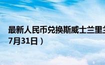 最新人民币兑换斯威士兰里兰吉尼汇率汇价查询（2023年07月31日）