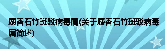 麝香石竹斑驳病毒属(关于麝香石竹斑驳病毒属简述)