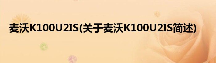 麦沃K100U2IS(关于麦沃K100U2IS简述)