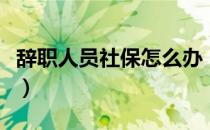 辞职人员社保怎么办（辞职人员社保怎么处理）