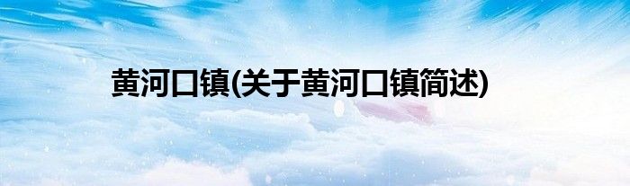 黄河口镇(关于黄河口镇简述)