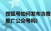 搜狐号如何发布含推广信息文章(搜狐号可以推广公众号吗)
