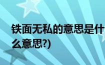 铁面无私的意思是什么(铁面无私的意思是什么意思?)