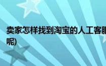 卖家怎样找到淘宝的人工客服(卖家怎样找到淘宝的人工客服呢)