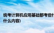统考计算机应用基础都考些什么(统考计算机应用基础都考些什么内容)