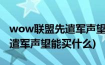 wow联盟先遣军声望怎么刷(魔兽世界部落先遣军声望能买什么)