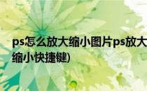 ps怎么放大缩小图片ps放大缩小快捷键(ps如何把图片放大缩小快捷键)