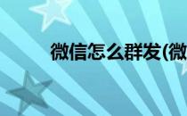微信怎么群发(微信怎么群发图片)