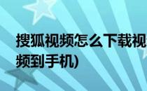 搜狐视频怎么下载视频(搜狐视频怎么下载视频到手机)