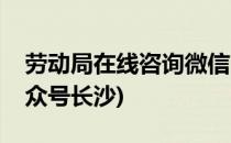 劳动局在线咨询微信(劳动局在线咨询微信公众号长沙)