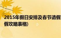 2015年假日安排及春节请假攻略(2015年假日安排及春节请假攻略表格)