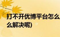 打不开优博平台怎么解决(打不开优博平台怎么解决呢)