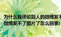 为什么我评论别人的微博发不了图片了(为什么我评论别人的微博发不了图片了怎么回事)