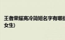 王者荣耀高冷简短名字有哪些(王者荣耀高冷简短名字有哪些女生)