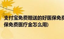 支付宝免费赠送的好医保免费医疗金怎么报销(支付宝的好医保免费医疗金怎么用)