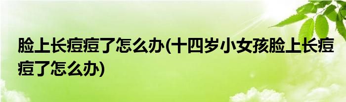 脸上长痘痘了怎么办(十四岁小女孩脸上长痘痘了怎么办)