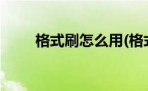 格式刷怎么用(格式刷怎么用word)