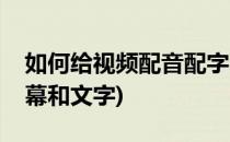 如何给视频配音配字幕(如何给视频配音配字幕和文字)
