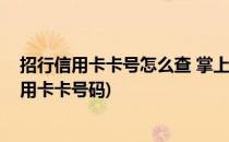 招行信用卡卡号怎么查 掌上生活怎么看卡号(怎么查招行信用卡卡号码)