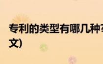 专利的类型有哪几种?(专利的类型有哪几种英文)