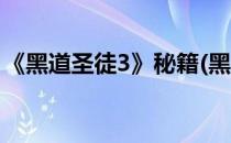 《黑道圣徒3》秘籍(黑道圣徒3秘籍大全中文)