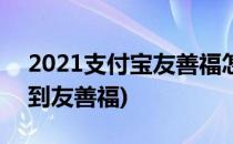 2021支付宝友善福怎么扫出来(2021怎么扫到友善福)