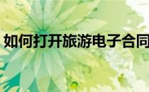 如何打开旅游电子合同(旅游电子合同怎么弄)