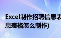 Excel制作招聘信息表格的方法有哪些(招聘信息表格怎么制作)