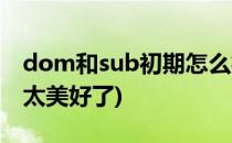 dom和sub初期怎么相处(dom和sub的关系太美好了)