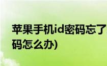苹果手机id密码忘了怎么办(苹果忘记了id密码怎么办)