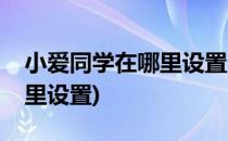 小爱同学在哪里设置(小米电视小爱同学在哪里设置)